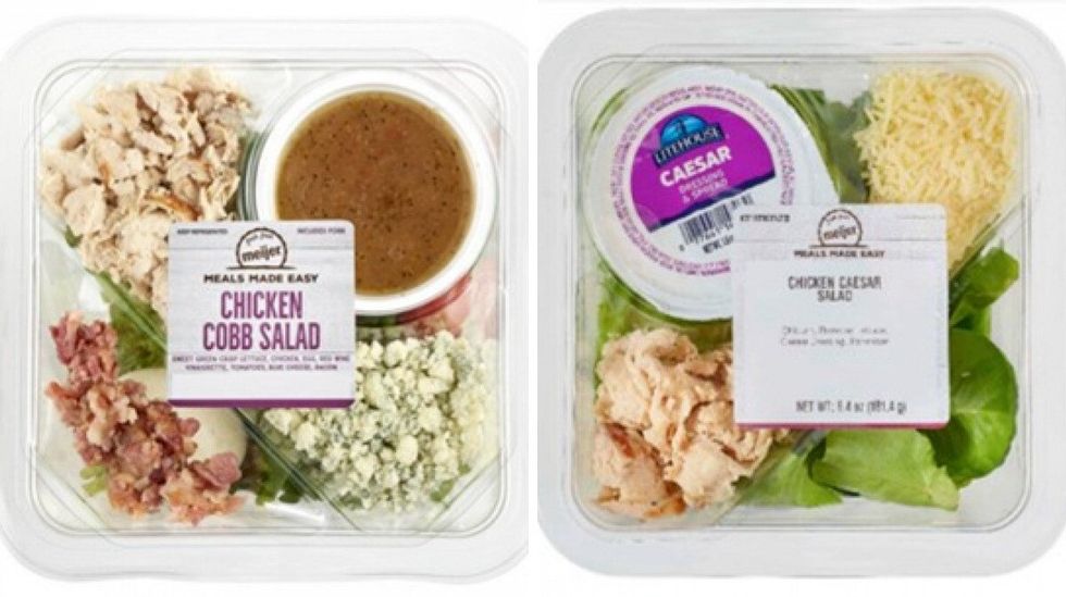 Some of Meijer's recalled premade salads.