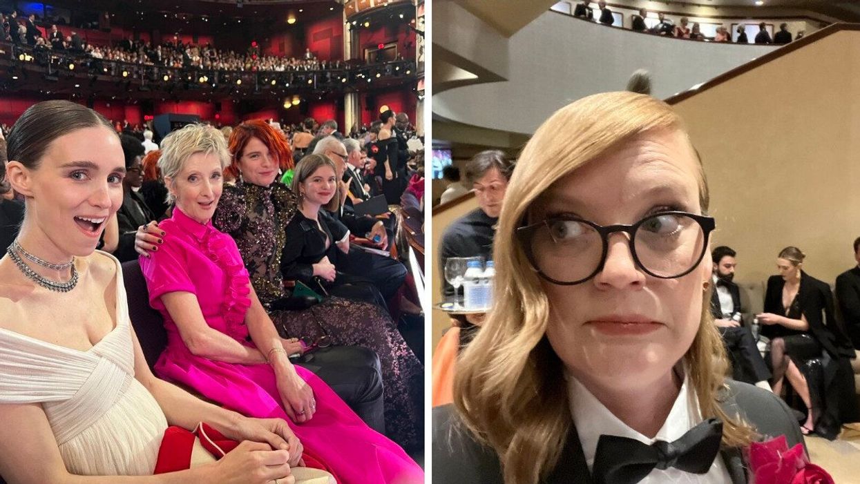 Some of the cast of 'Women Talking' at the 2023 Oscars. Right: Canadian filmmaker Sarah Polley at the 2023 Oscars.