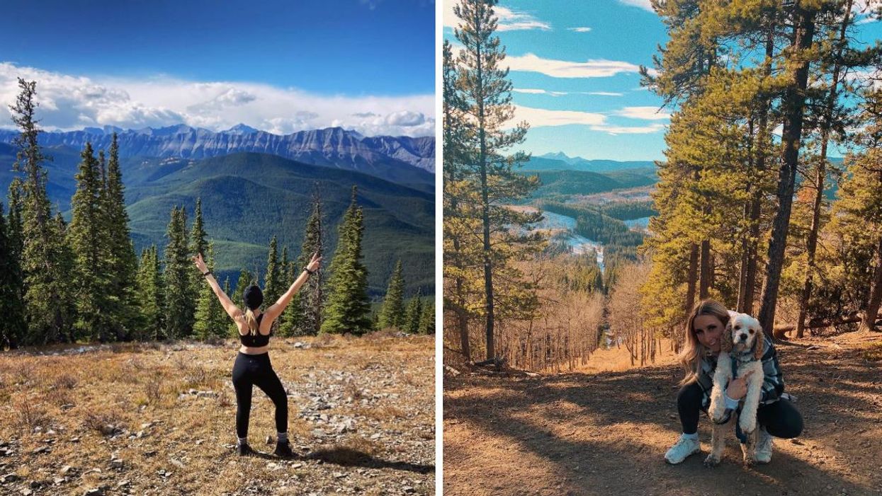 Someone at Prairie Mountain. Right: Someone at Fullerton Loop.