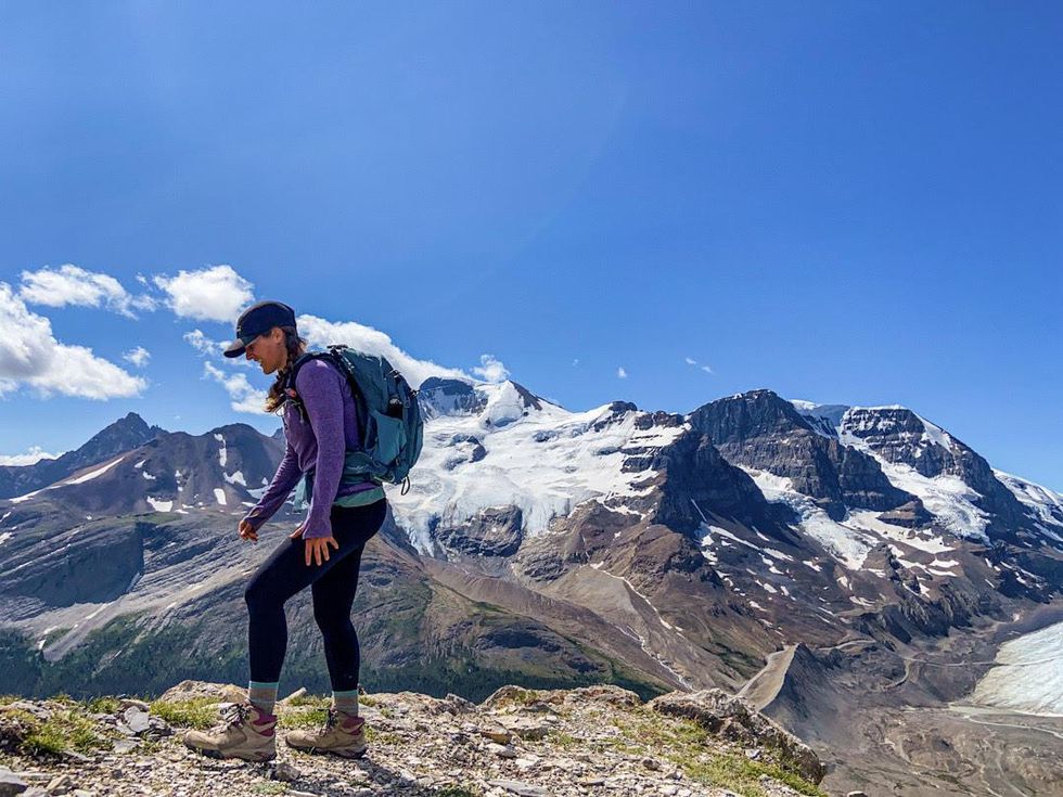 Someone hiking on Wilcox Pass.