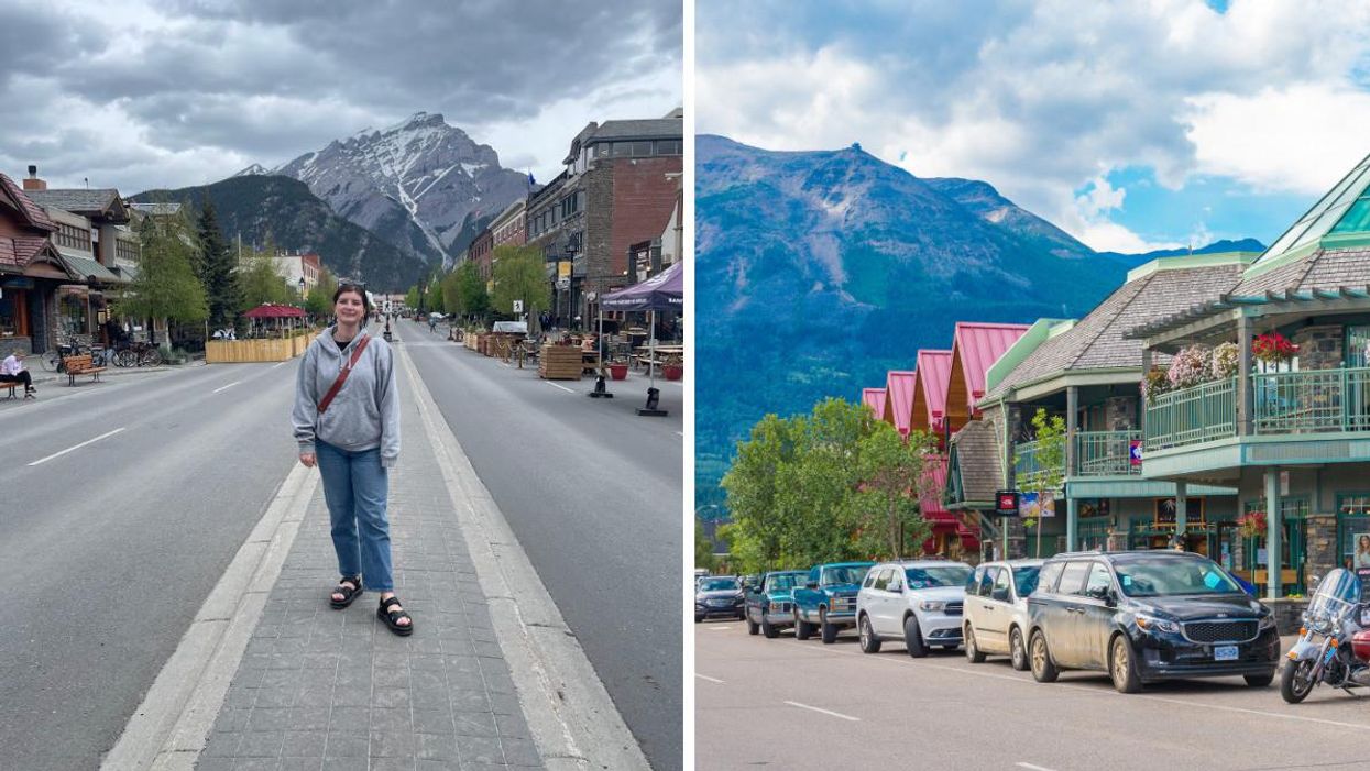 Someone in Banff. Right: Jasper