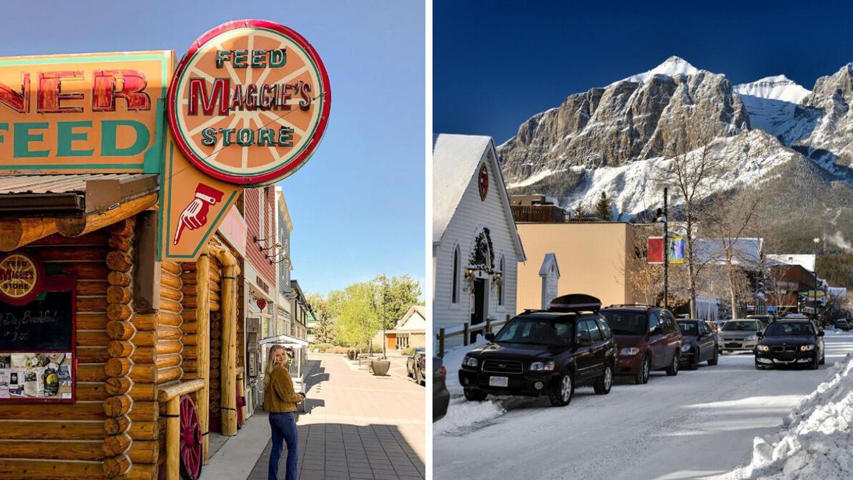 Someone in High River. Right: Canmore.