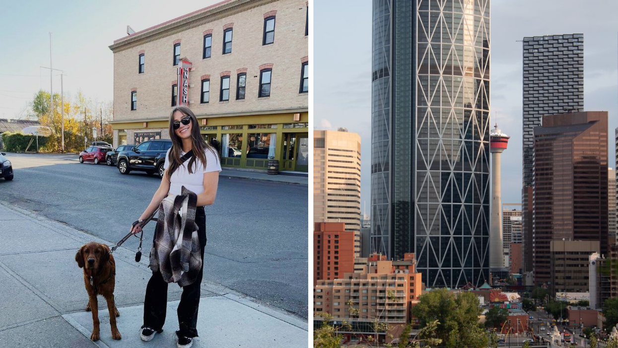 Someone in Inglewood, Calgary. Right: Calgary