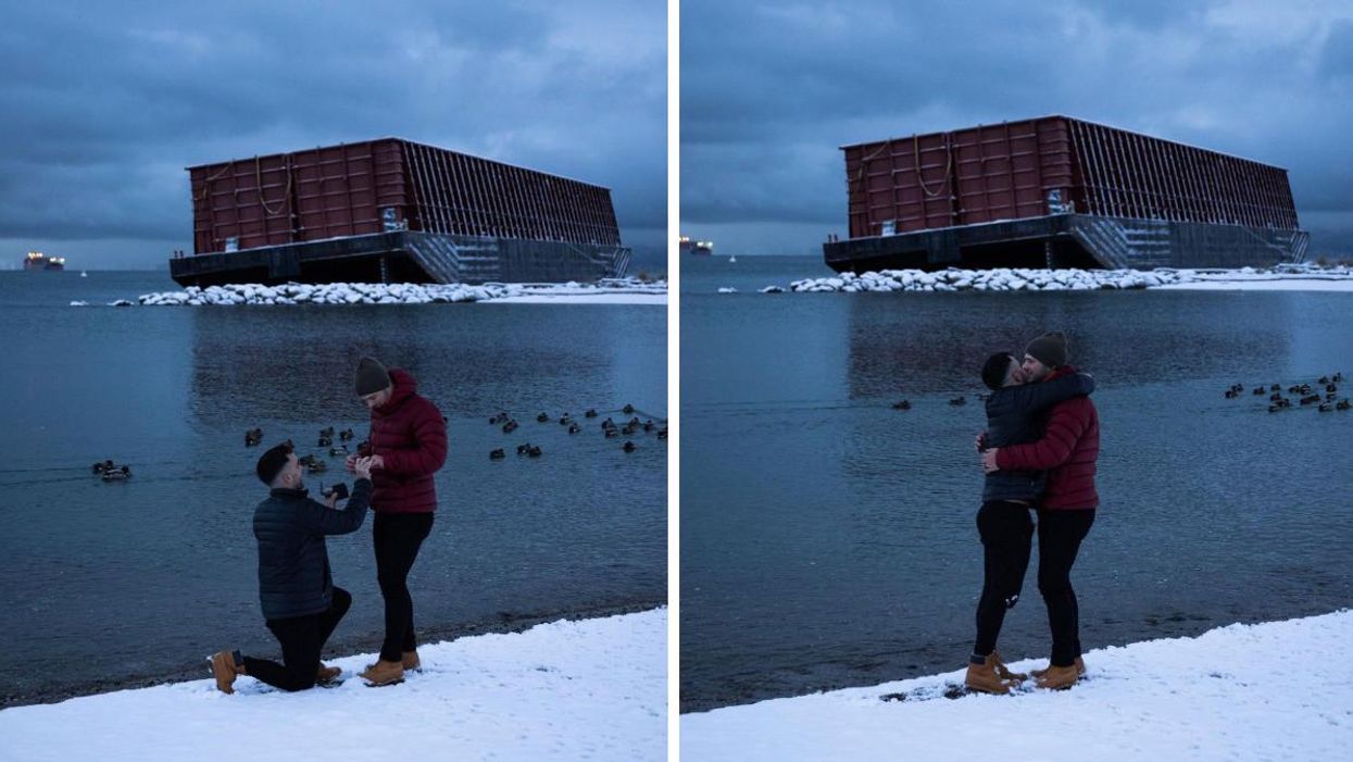 Someone Proposed At The Huge Barge That's Stuck In Vancouver & The Reason Why Is Cute AF