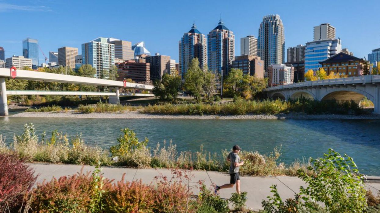 Someone running in Calgary.