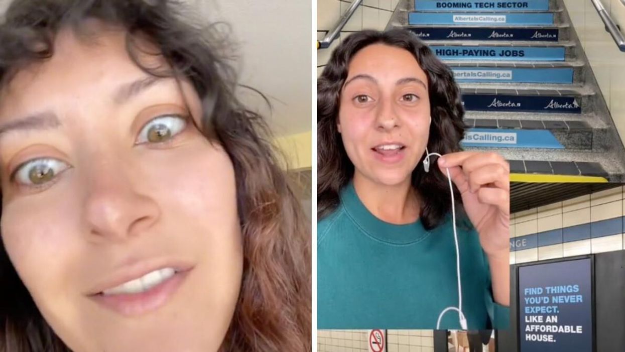 Someone talking about the Alberta Is Calling ads. Right: Someone on TikTok talking about the Alberta campaign.