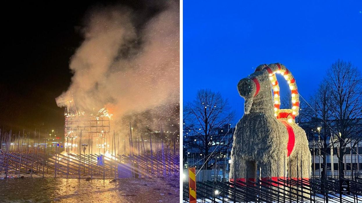 Someone Torched A Giant Straw Christmas Goat In Sweden & This Isn't The First Attack