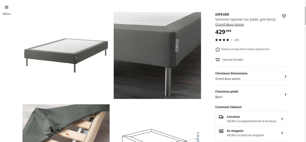 Sommier tapisser au IKEA.