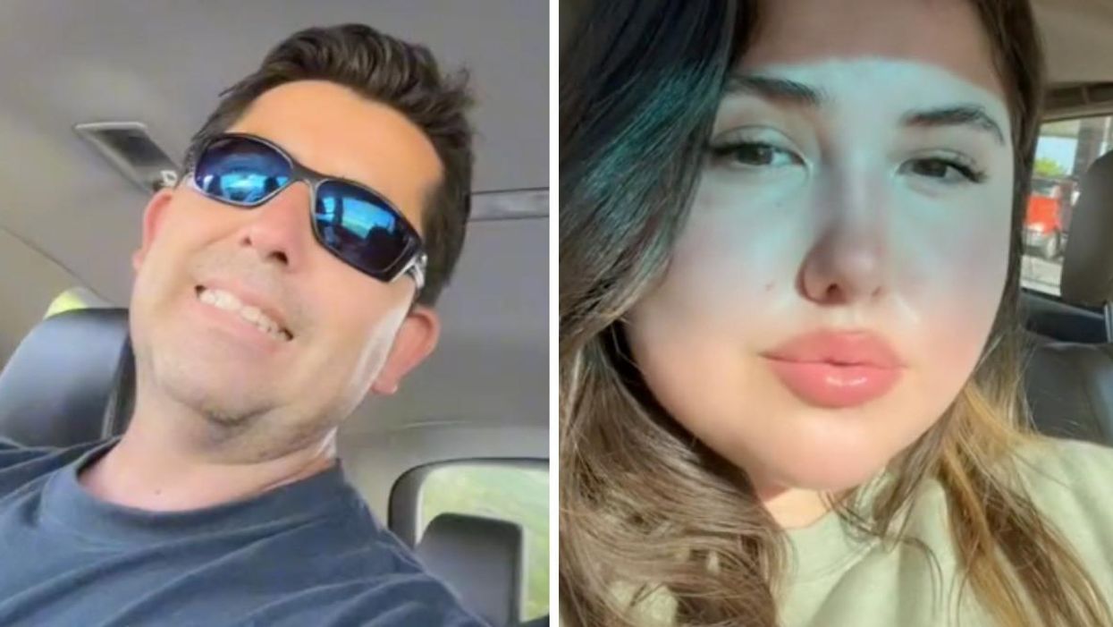 Sophia Macedo's dad. Right: Sophia Macedo.