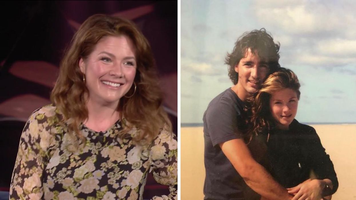 Sophie Grégoire à La semaine des 4 Julie, mars 2022. Droite : Justin Trudeau et Sophie Grégoire.