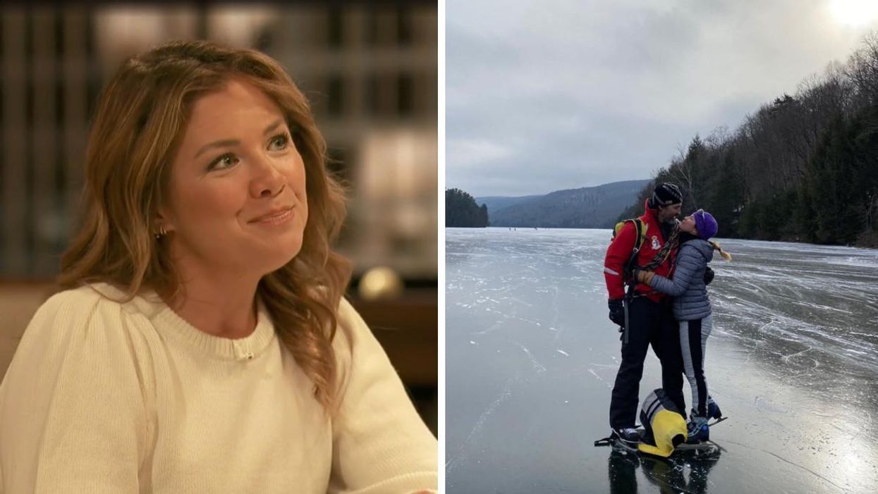 Sophie Grégoire Trudeau. Droite : Justin Trudeau et Sophie Grégoire.