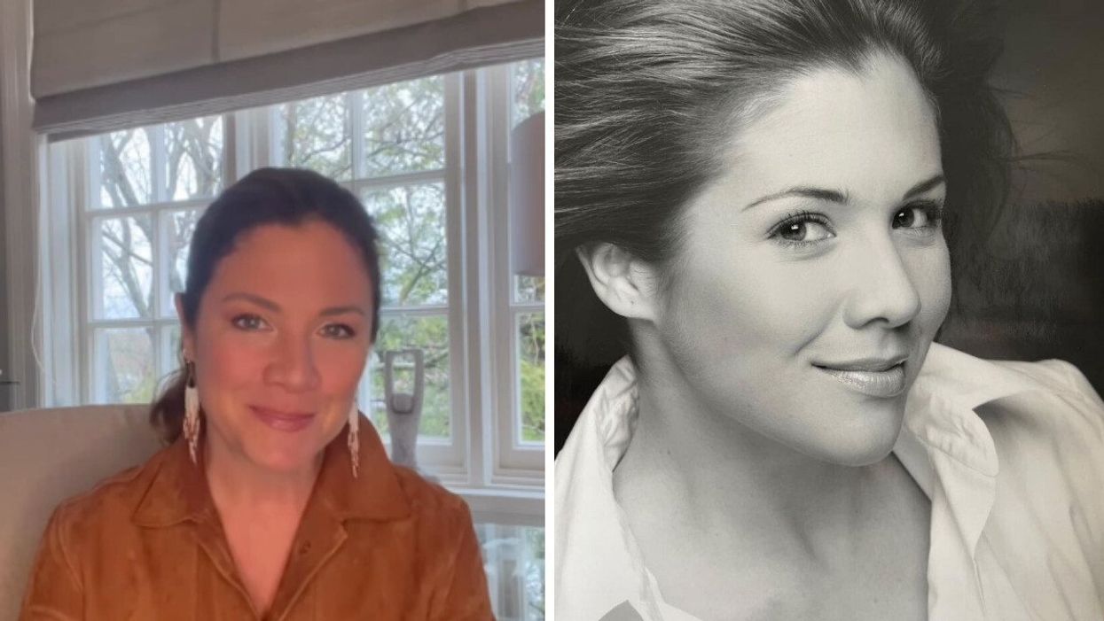 Sophie Grégoire Trudeau in a video about mental health. Right: Sophie Grégoire Trudeau when she was younger.