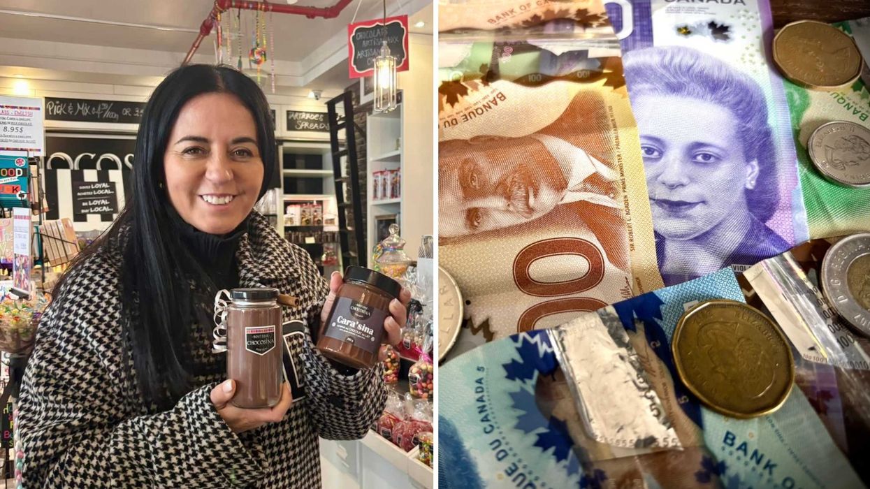 Soraya Martinez Ferrada. Droite : de l'argent canadien.