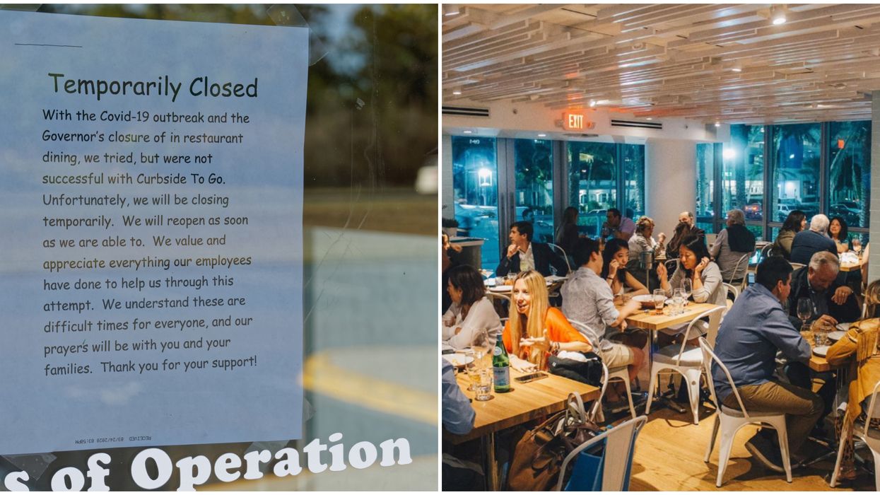 South Florida Restaurants Shut Down Thanks To The Recent Spike In COVID-19 Cases