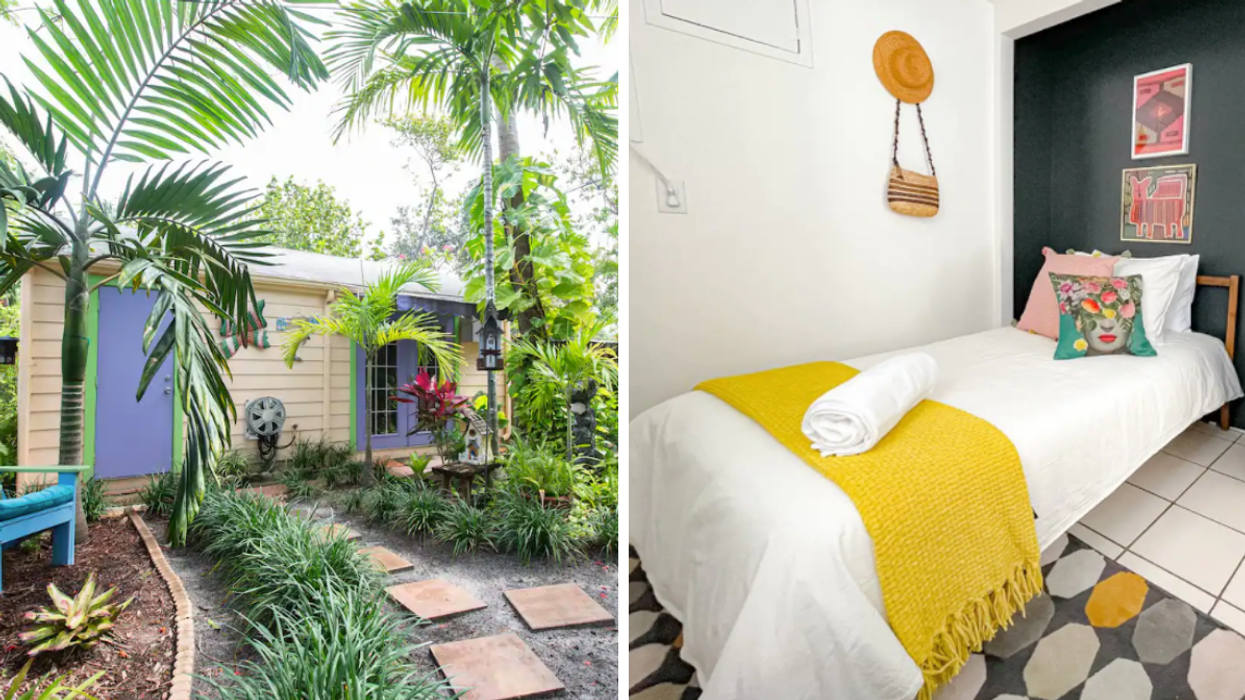 Southern Comfort guesthouse. Right: Home near the beach.