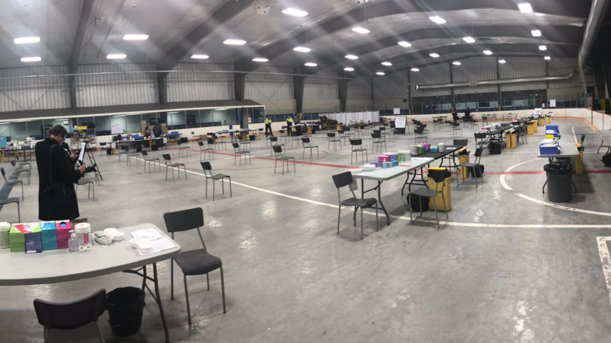 Southlake Regional Health Centre Is Vaccinating People In A Hockey Rink (PHOTOS)