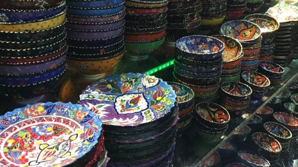 Souvenirs sold at the Dubai souks.