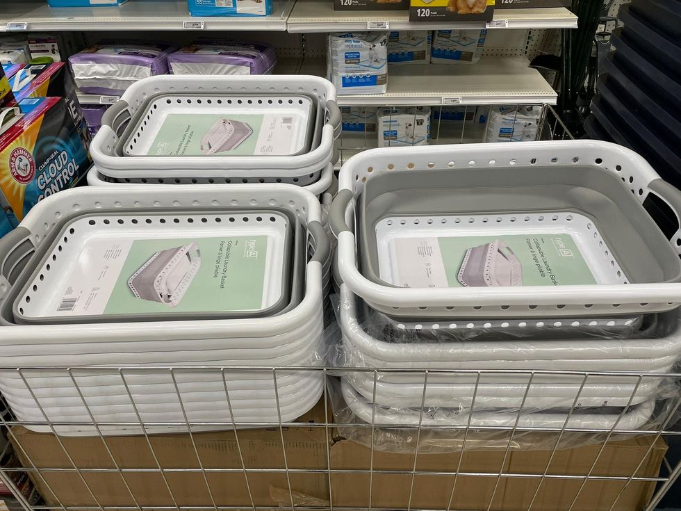 Space-saving laundry baskets.