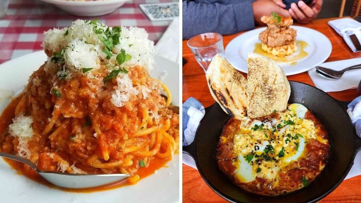 Spaghetti from Sugo. Right: The Shak from Mildred's Temple Kitchen.
