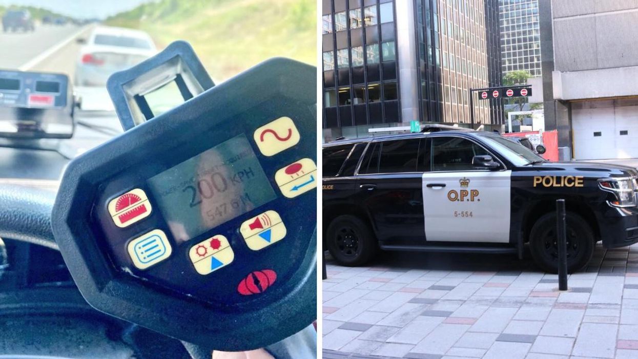 Speed detector. Right: OPP Vehicle.
