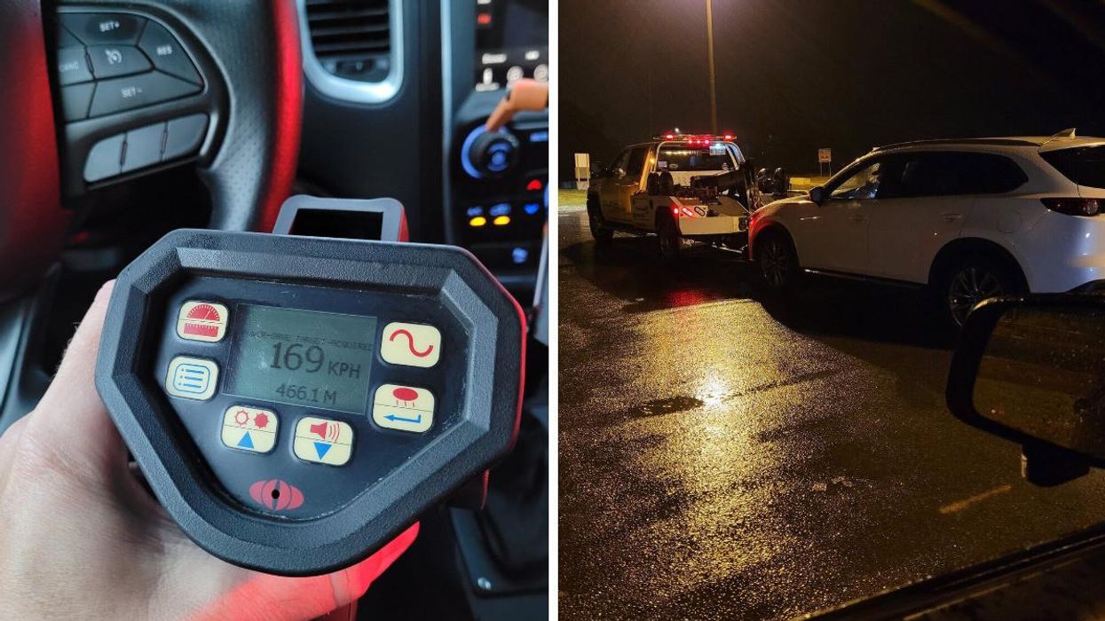 Speed detector. Right: Towed vehicle.
