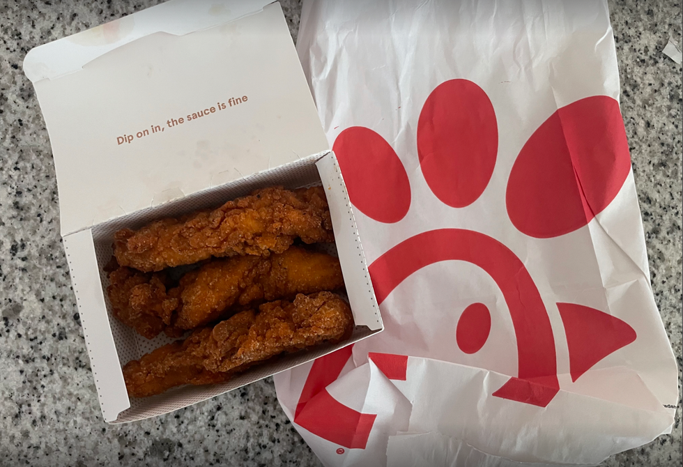 Spicy Chick-fil-A Chick-n-Strips.