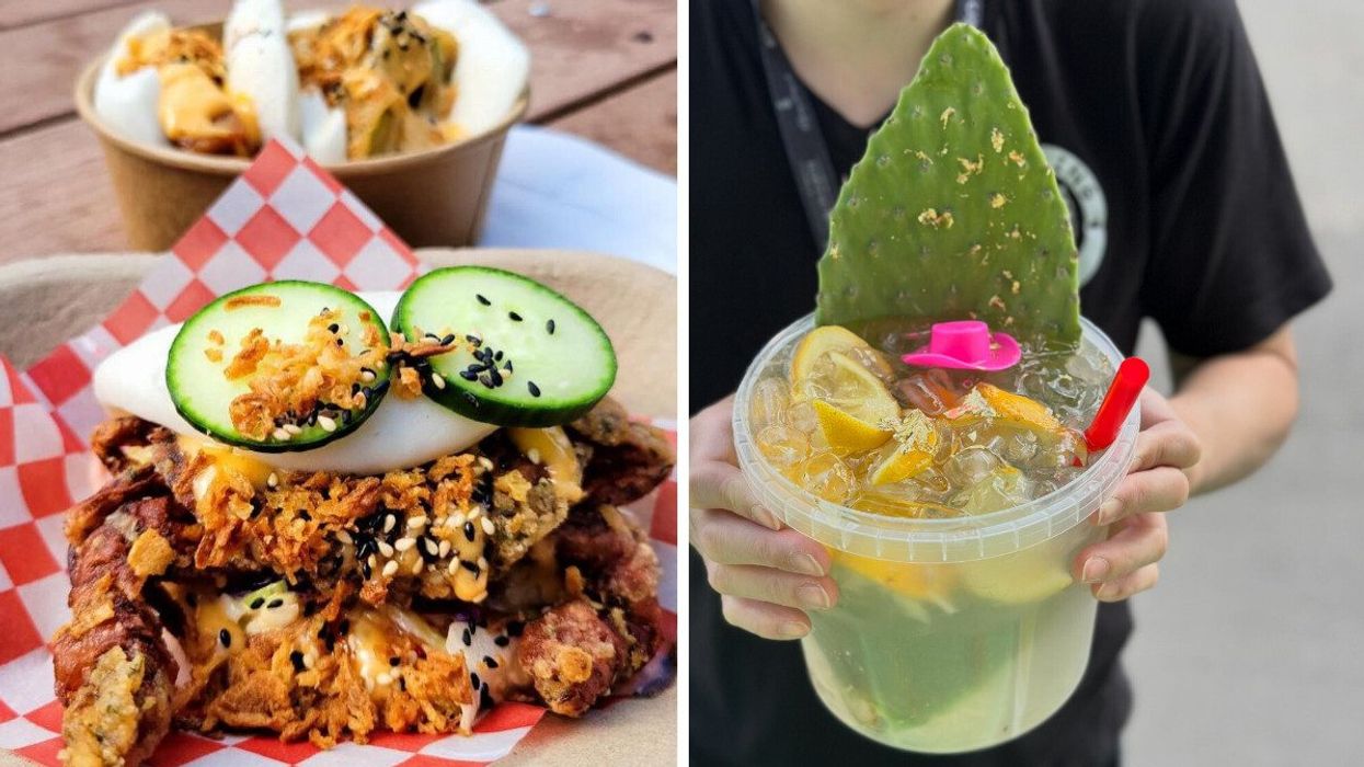 Spider bao from The Dumpling Hero. Right: Gold Rush Bucket from Family Squeezed Lemonade