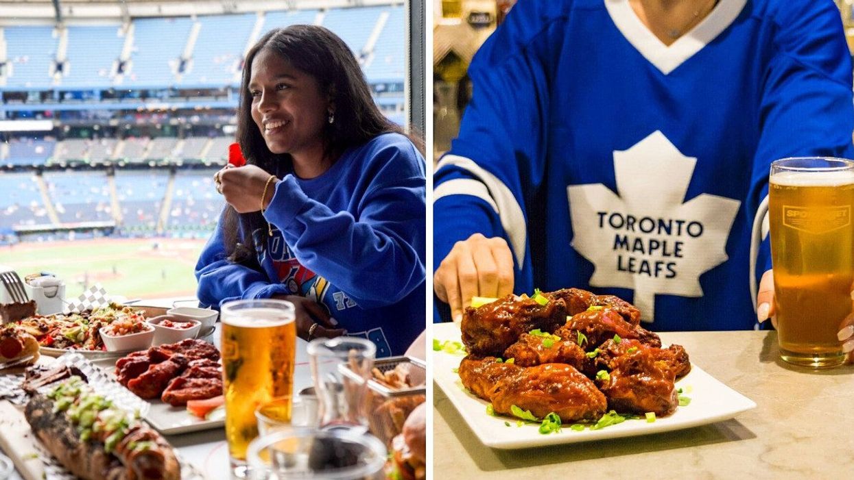 Sports fans at the Sportsnet Grill in Toronto.