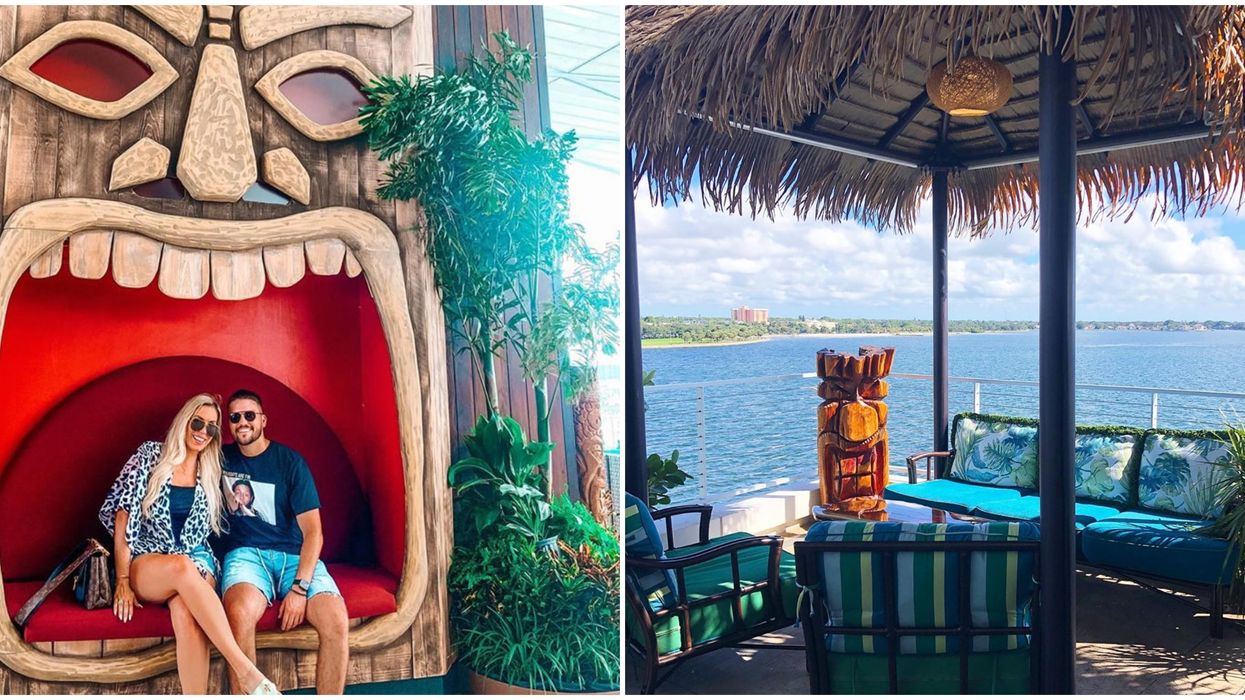 St. Pete Rooftop Bar Restaurant Pier Teaki Near Tampa Has Tiki Themes And Ocean Views