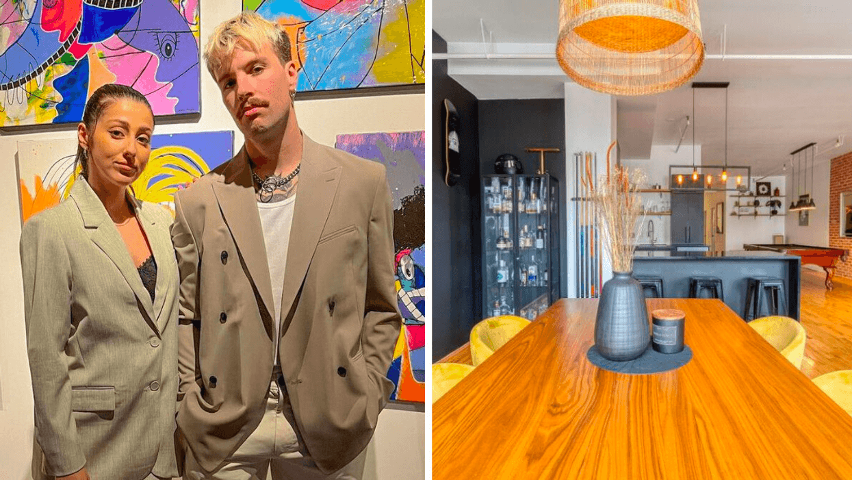 Stacey et Jamie d'OD Chez Nous. Droite: Leur condo de Québec.