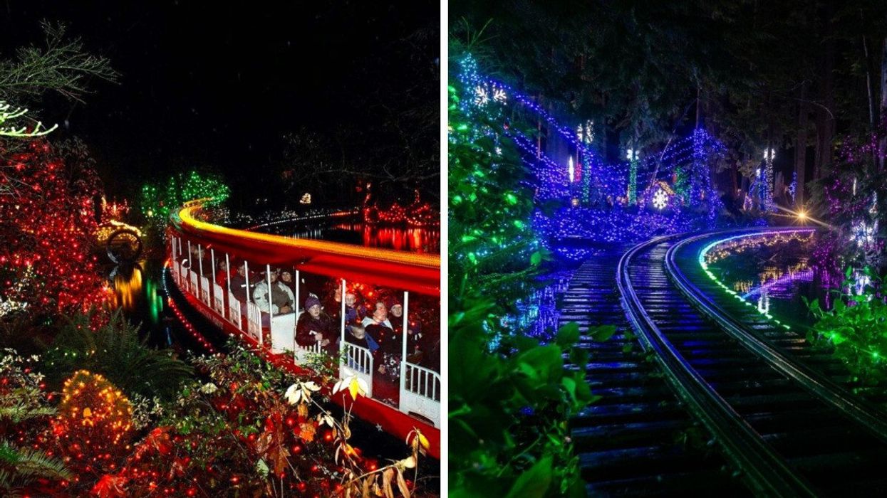 Stanley Park Christmas Train in Vancouver BC.