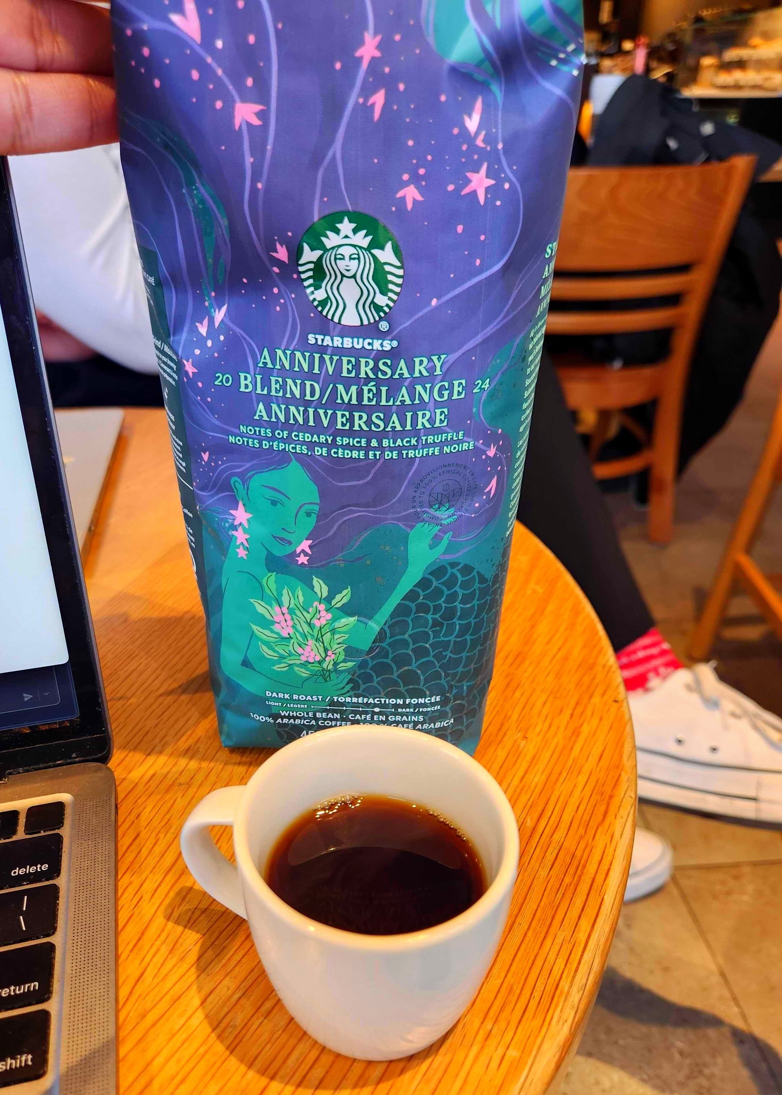 Starbucks Anniversary Blend coffee at Starbucks.