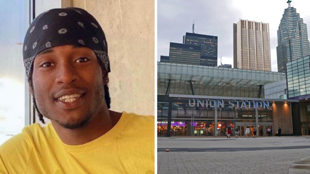 Stephon Little-McClacken. Right: Toronto's Union Station.