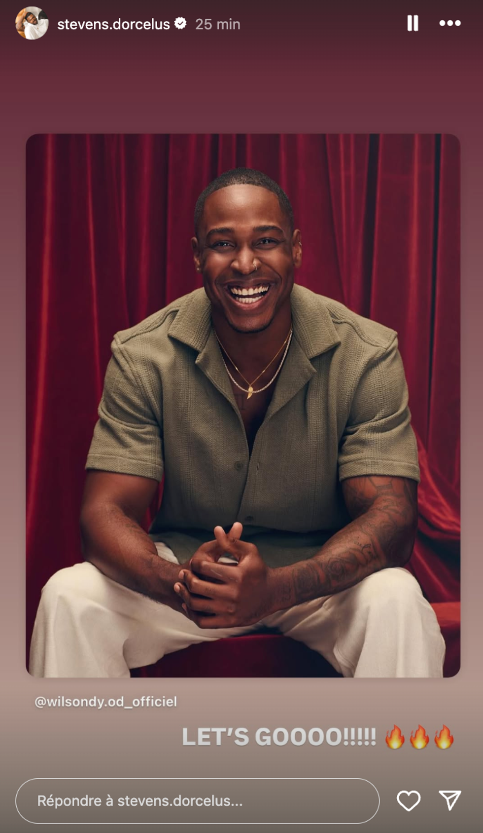 Stevens Dorcelus partage ses encouragements \u00e0 son fr\u00e8re.