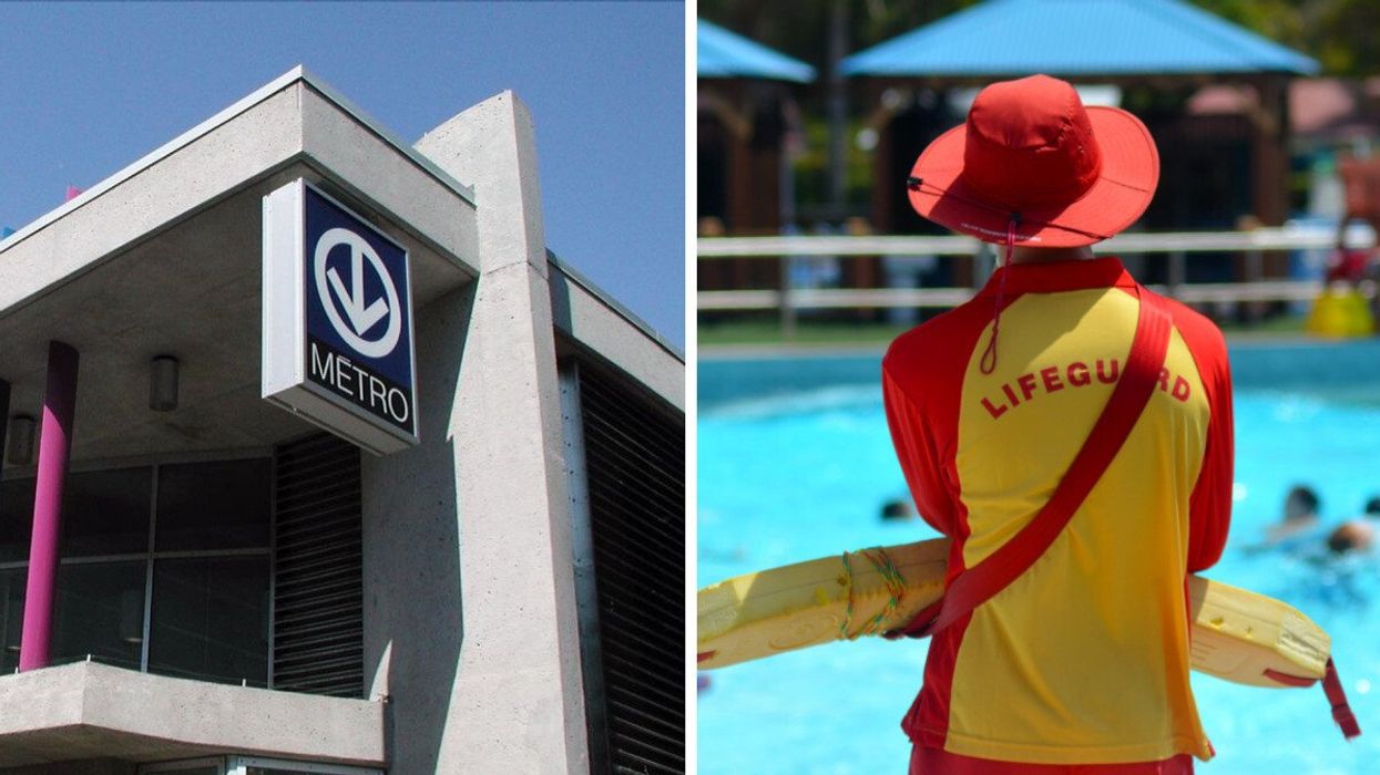 STM. Droite : sauveteur à la piscine.