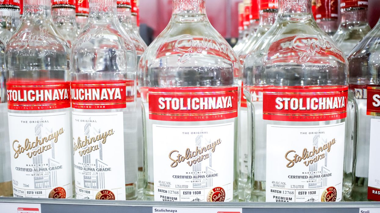 Stolichnaya Vodka bottles