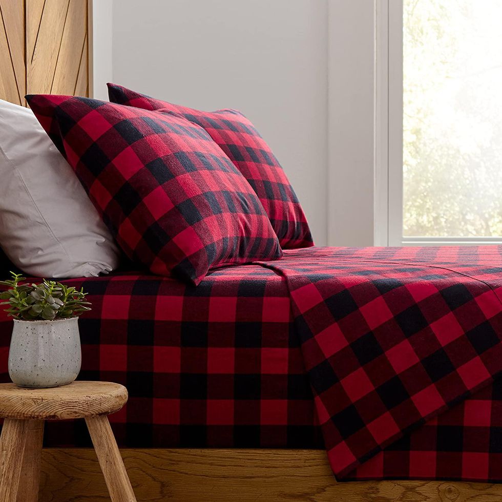 Stone & Beam Rustic Buffalo Check Flannel Bed Sheet Set