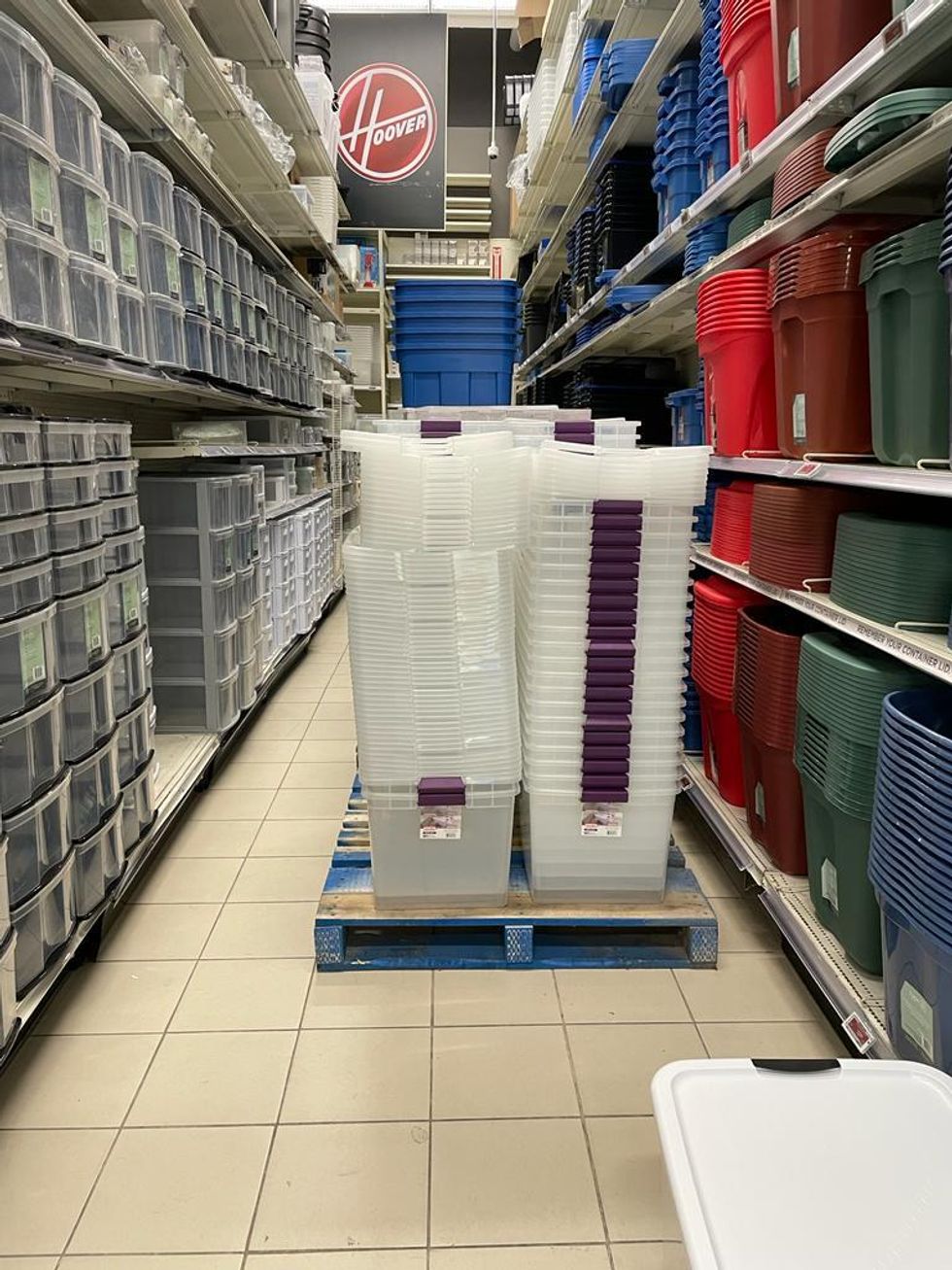 Storage containers at Canadian Tire.