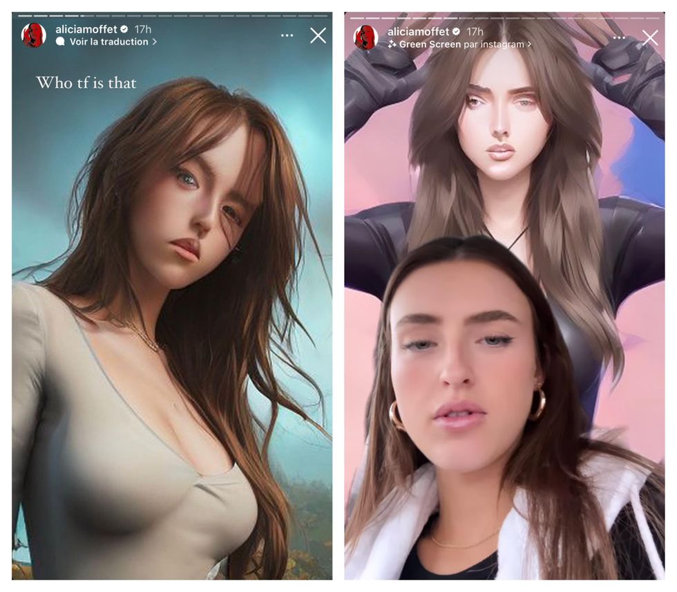 Story de d'Alicia Moffet sur Instagram.