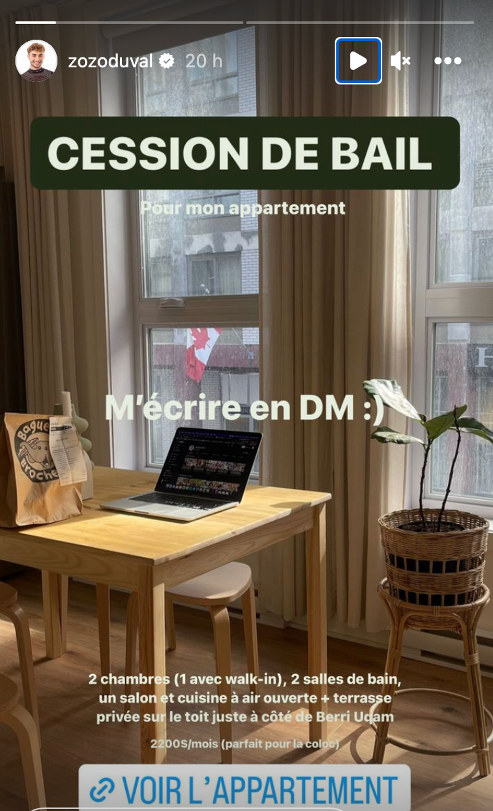 Story de Zo\u00e9 Duval.