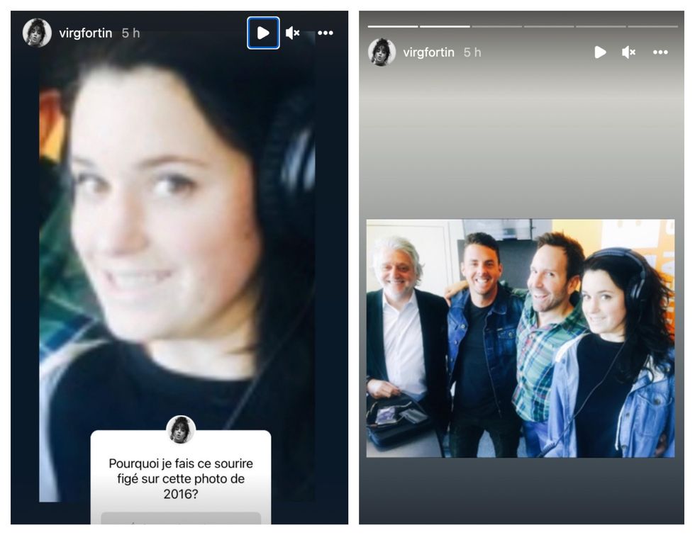 Story Instagram de Virginie Fortin.