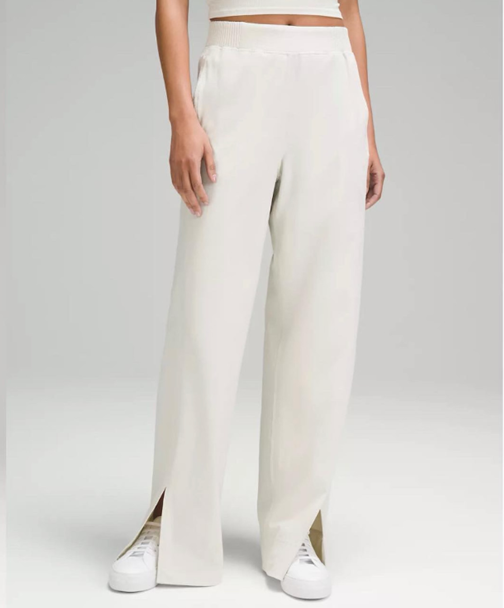 Stretch Woven Wide-Leg High-Rise Pant.