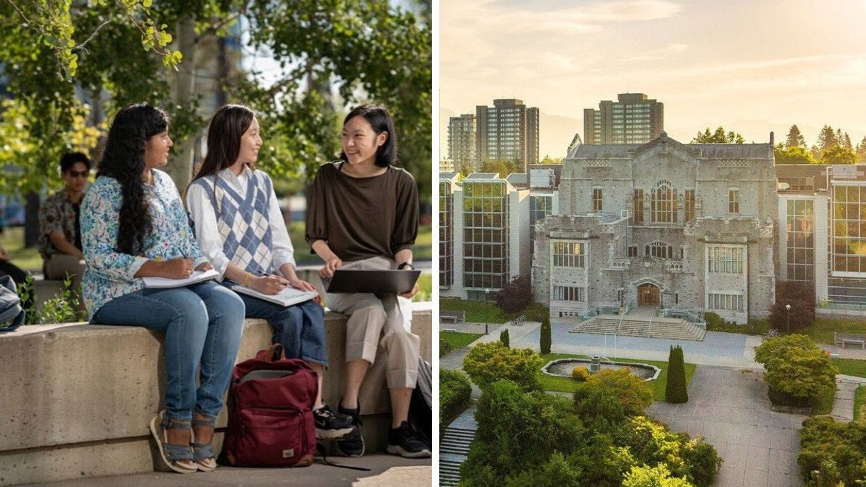 Students at U of T. Right: The University of British Columbia