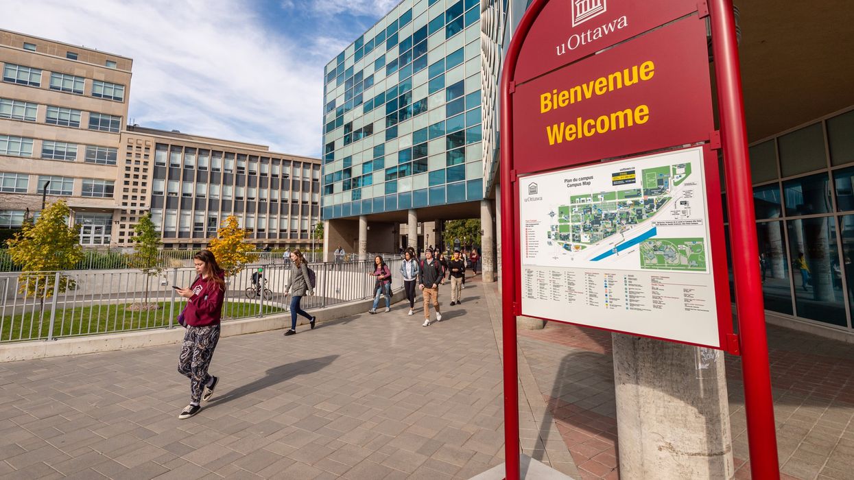 Students coming out of the University of Ottawa.