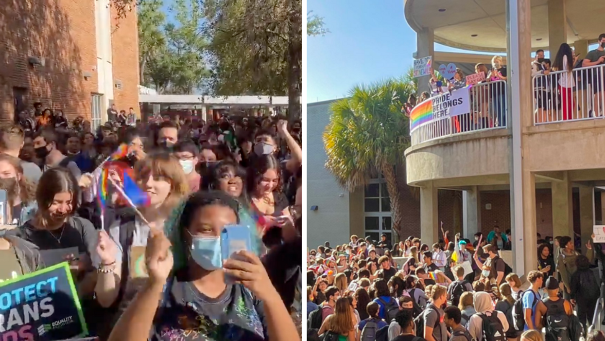 Students from Winter Park High School protesting in Florida.