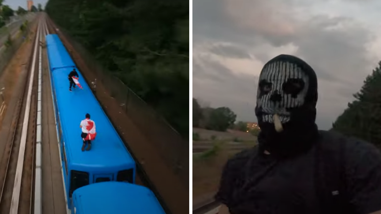 Subway surfers on a TTC train.