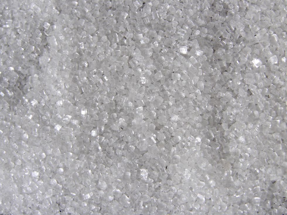 Sugar granules.
