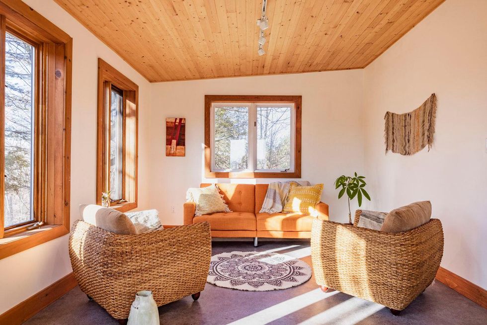 Sunroom off the kitchen and dining room.