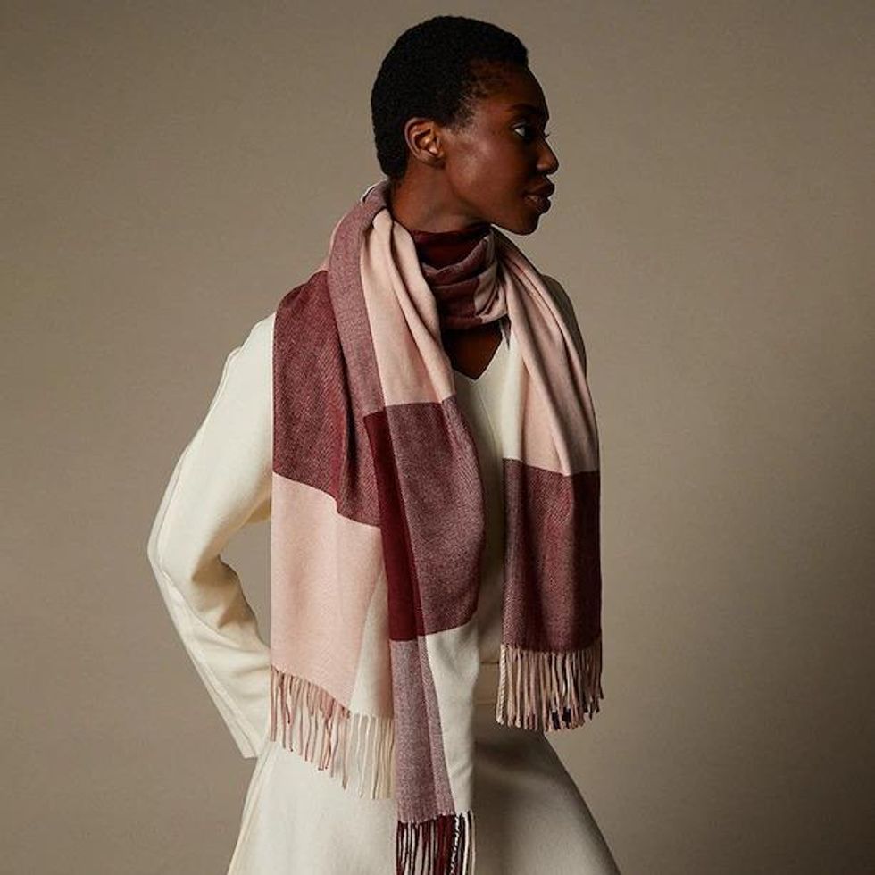 Supersoft Scarf In Giant Gingham, Berry