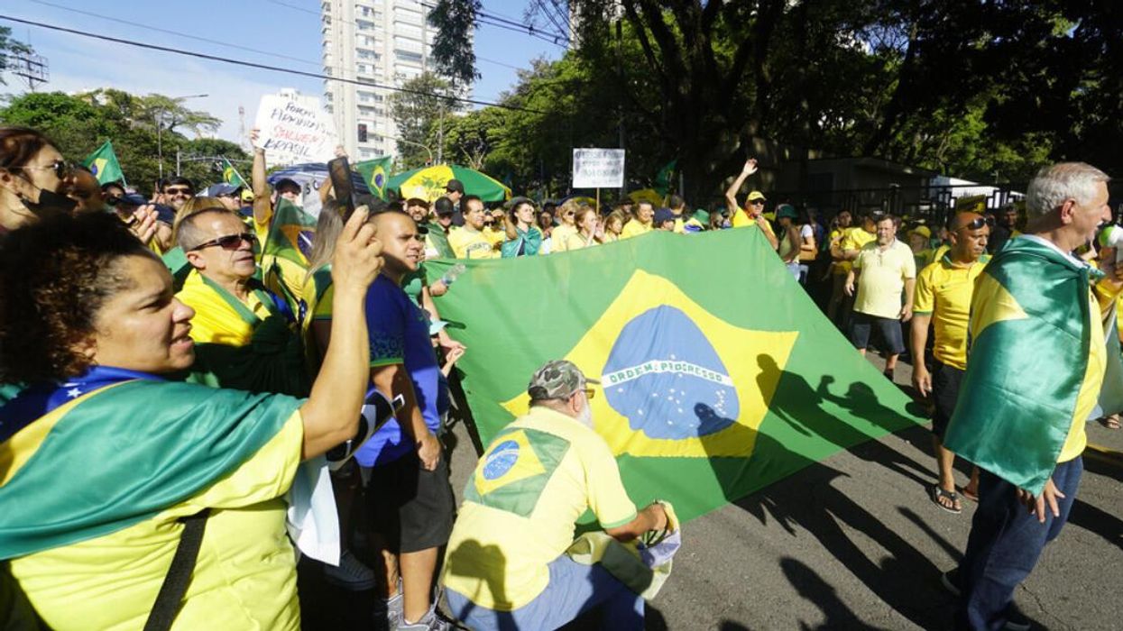 Supporters of Jair Bolsonaro protest his election loss in Brasília in November 2022.
